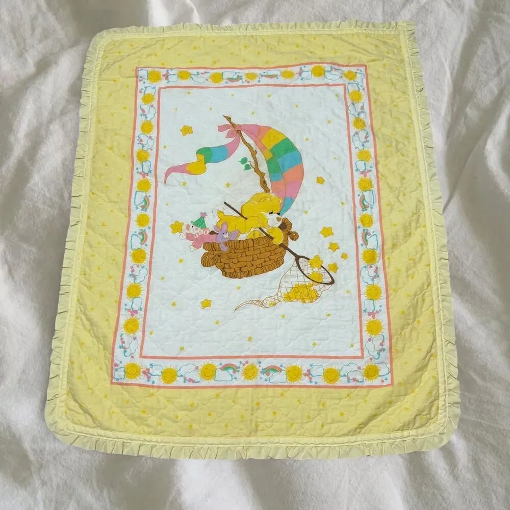 Vintage Care Bear Baby Pastel Kids Y2K Character Quilt